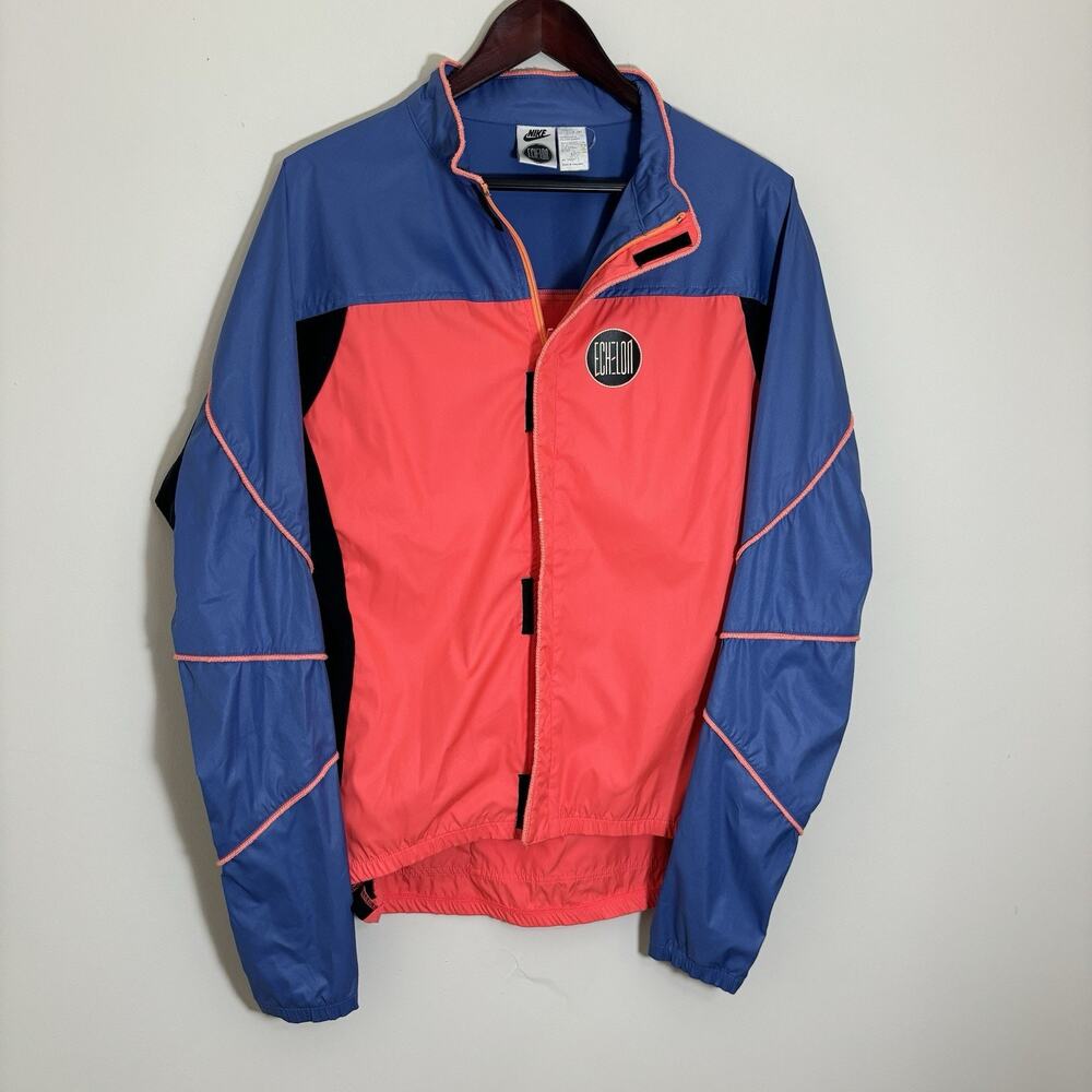Vintage Nike Echelon Windbreaker Jacket 80s Full Zip Womens Large Pink Purple